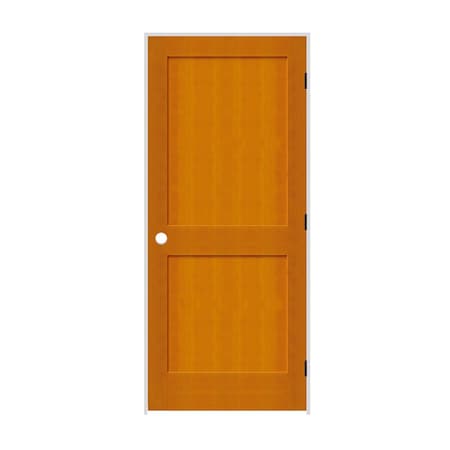 Codel Doors 32" x 80" x 1-3/8" Fir 2-Panel Interior Shaker 7-1/4" LH Prehung Door with Black Hinges 2868fir8402LH1D714